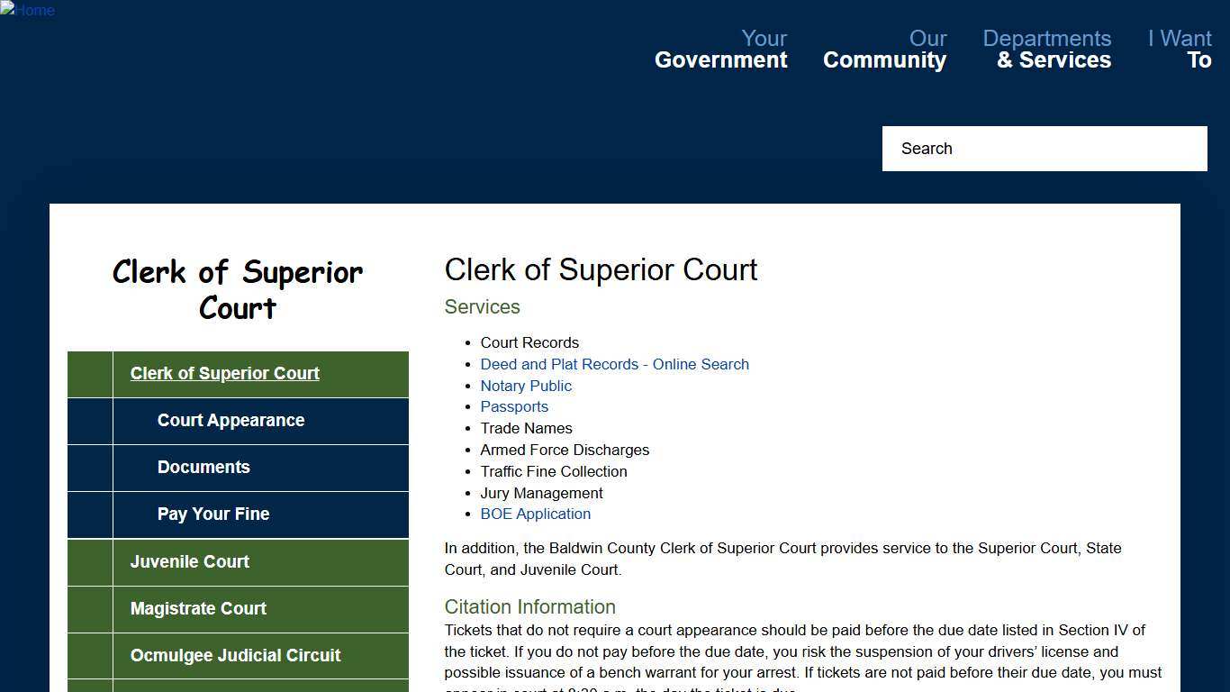 Clerk of Superior Court Baldwin County Georgia